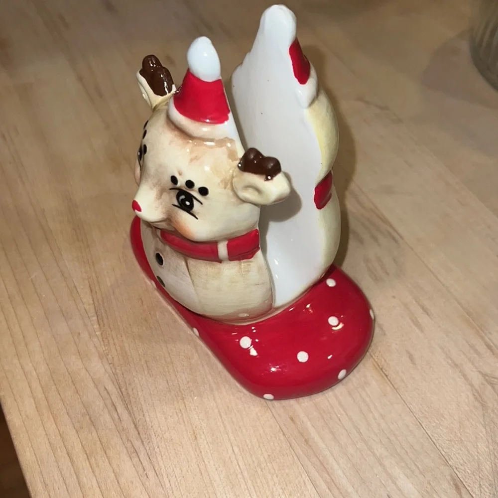 Johanna Parker Christmas Napkin Holder Reindeer.